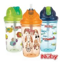 Nuby 300ml Tritan Cup with Thin Silicone Straw & PE Straw (12M+)