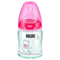 NUK Disney Baby 120ml Glass Bottle with Orthodontic Teat (0-6M) 